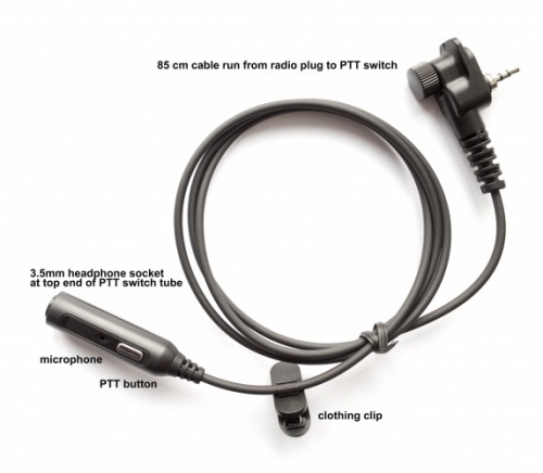 Motorola MTH800 earpiece covert surveillance 1 wire kit for mp3 earphones